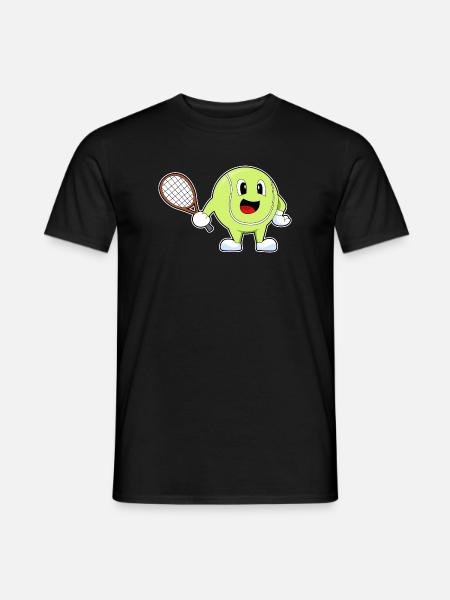 Raquette de tennis balle de tennis - T-shirt homme - noir