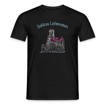 Schloss Lichtenstein, Märchenschloss, Deutschland - Männer T-Shirt - Schwarz - Vorne - AI Model Male 178 light (178cm)