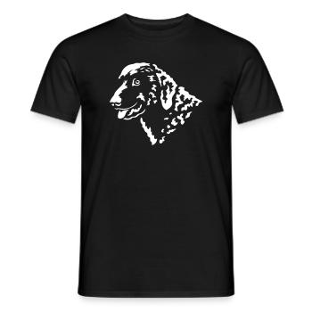 Curly-Coated Retriever Head "Black Edition" - Men's T-Shirt - black - Front - AI Model Male 178 light (178cm)