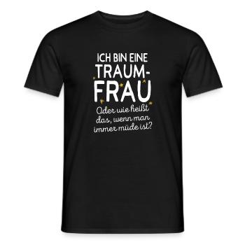 Traumfrau Oder Wie Heißt Das Wenn Man Müde Ist - Männer T-Shirt - Schwarz - Vorne - AI Model Male 178 light (178cm)