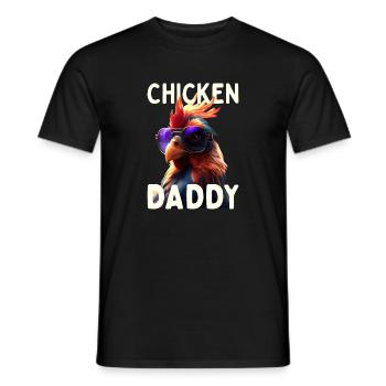 Poulet Papa Poulets Fête des pères Volaille Éleveur Coq - T-shirt homme - noir - Devant - AI Model Male 178 light (178cm)