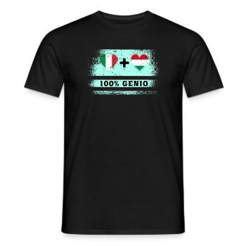 Italien und Ungarn 100% geniale Flagge - Männer T-Shirt - Schwarz - Vorne - AI Model Male 178 light (178cm)