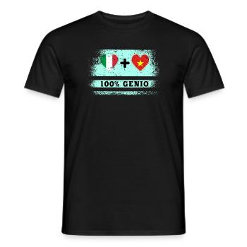 Italy and Vietnam 100% genius flag - Men's T-Shirt - black - Front - AI Model Male 178 light (178cm)