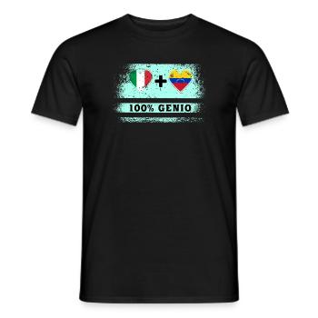 Italy and Venezuela 100% genius flag - Men's T-Shirt - black - Front - AI Model Male 178 light (178cm)