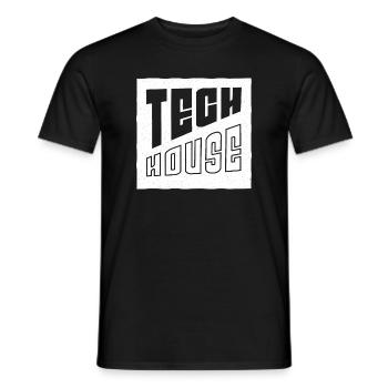 Tech House Art Design für Raver, EDM Festival - Männer T-Shirt - Schwarz - Vorne - AI Model Male 178 light (178cm)