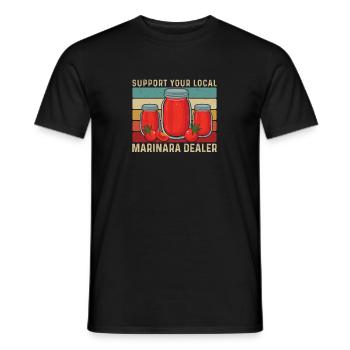 Support Your Local Vintage Retro Tomato Marina - Men's T-Shirt - black - Front - AI Model Male 178 light (178cm)