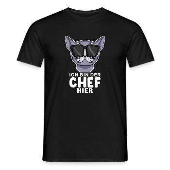 coole Katze - Britisch Kurzhaar Spruch - Männer T-Shirt - Schwarz - Vorne - AI Model Male 178 light (178cm)