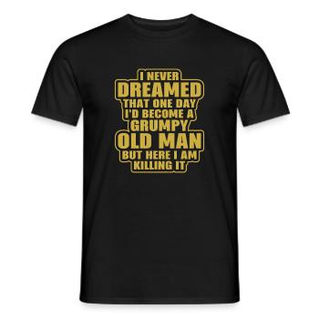 Grandfather who tears apart - Men's T-Shirt - black - Front - AI Model Male 178 light (178cm)