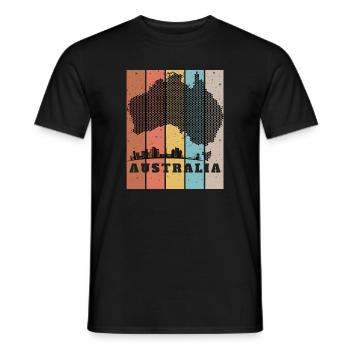 Mosaïque de points de la Skyline australienne - T-shirt homme - noir - Devant - AI Model Male 178 light (178cm)