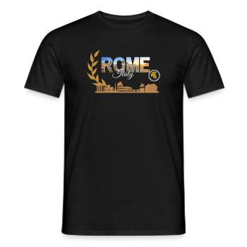 Rome Italy Skyline Collage - Men's T-Shirt - black - Front - AI Model Male 178 light (178cm)