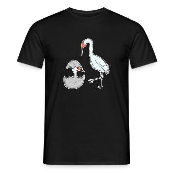 Kraniche Familie - Kraniche mit Baby - Männer T-Shirt - Schwarz - Vorne - AI Model Male 178 light (178cm)