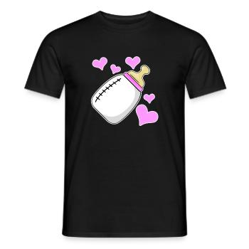 daughter milk bottle girl pregnant birth - Men's T-Shirt - black - Front - AI Model Male 178 light (178cm)