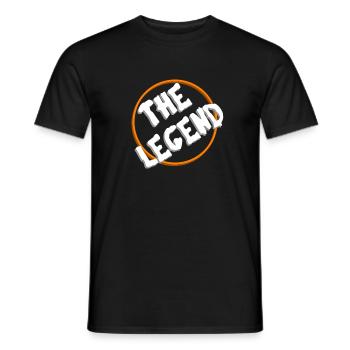 Retro The Legend logo in orange circle - Men's T-Shirt - black - Front - AI Model Male 178 light (178cm)