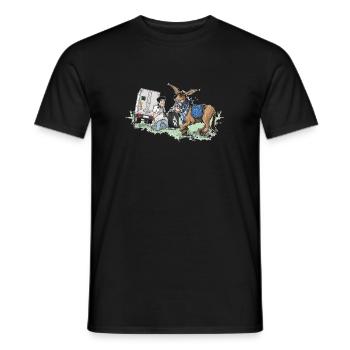 Donkey carriage roadside assistance - Men's T-Shirt - black - Front - AI Model Male 178 light (178cm)