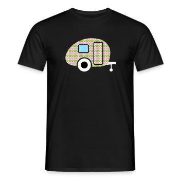 Caravan Spring Caravan Fan Knit Retro Holiday - Men's T-Shirt - black - Front - AI Model Male 178 light (178cm)