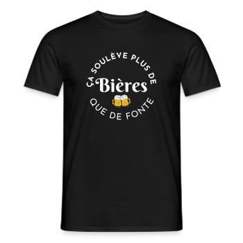 Beers Over Iron Circular Logo - Men's T-Shirt - black - Front - AI Model Male 178 light (178cm)