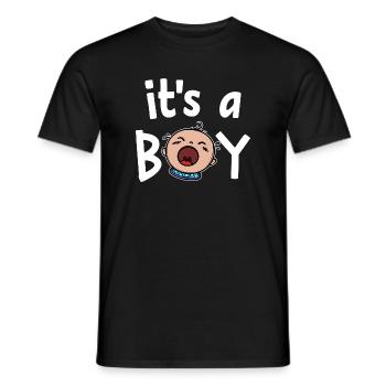 Born Pregnant Baby Family Happiness Statement - Men's T-Shirt - black - Front - AI Model Male 178 light (178cm)