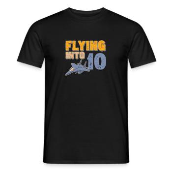 Flying Into 10 Fighter Jet 10 Year 10th Birthday - Männer T-Shirt - Schwarz - Vorne - AI Model Male 178 light (178cm)