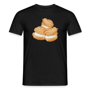 Illustration de trois choux à la crème fourrés - T-shirt homme - noir - Devant - AI Model Male 178 light (178cm)