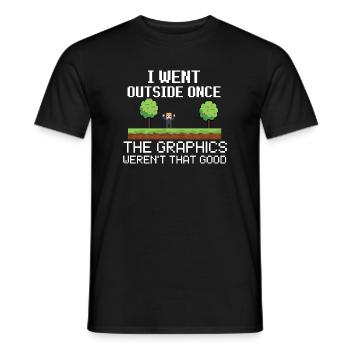 Ich war einmal beim Pixel-Meme draußen - Männer T-Shirt - Schwarz - Vorne - AI Model Male 178 light (178cm)