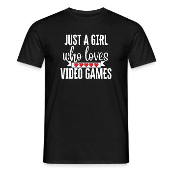 Nur ein Mädchen, das Videospiele liebt - Männer T-Shirt - Schwarz - Vorne - AI Model Male 178 light (178cm)