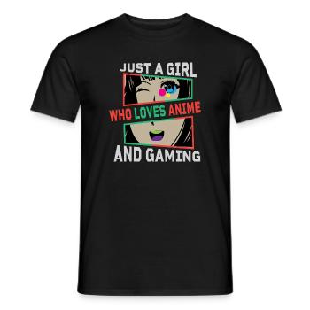 Just a Girl: Anime und Gaming - Männer T-Shirt - Schwarz - Vorne - AI Model Male 178 light (178cm)