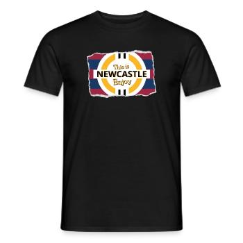Blauer Roter Turm aus - Männer T-Shirt - Schwarz - Vorne - AI Model Male 178 light (178cm)