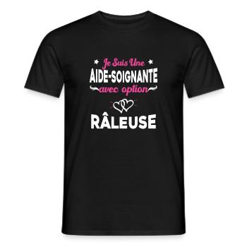 je suis une aide soignante avec option râleuse - T-shirt homme - noir - Devant - AI Model Male 178 light (178cm)