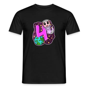 4th Birthday - 4 Years Astronaut Girl Gift - Men's T-Shirt - black - Front - AI Model Male 178 light (178cm)
