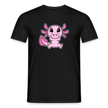 Axolotl motif cute - Men's T-Shirt - black - Front - AI Model Male 178 light (178cm)