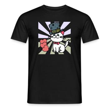 Cat Hearts Children Birthday Gift Baby - Men's T-Shirt - black - Front - AI Model Male 178 light (178cm)