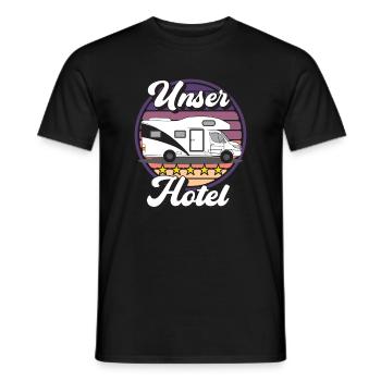 Campingplatzimpressionen: Wohnmobil Design - Männer T-Shirt - Schwarz - Vorne - AI Model Male 178 light (178cm)