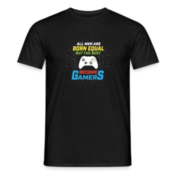 Gleich geboren, werden am besten Gamer - Männer T-Shirt - Schwarz - Vorne - AI Model Male 178 light (178cm)
