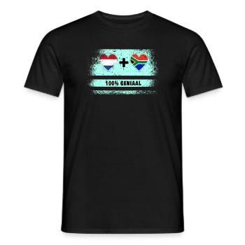 L’Afrique du Sud et les Pays-Bas 100% Genius flag - T-shirt homme - noir - Devant - AI Model Male 178 light (178cm)