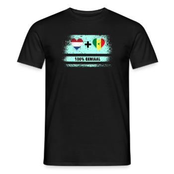 Sénégal et Pays-Bas 100% Genius flag - T-shirt homme - noir - Devant - AI Model Male 178 light (178cm)