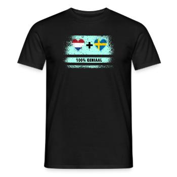 Drapeau 100% Genius de la Suède et des Pays-Bas - T-shirt homme - noir - Devant - AI Model Male 178 light (178cm)