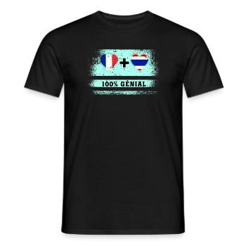 France and Thailand 100% awesome - Men's T-Shirt - black - Front - AI Model Male 178 light (178cm)