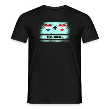 Autriche et Pays-Bas 100% Genius flag - T-shirt homme - noir - Devant - AI Model Male 178 light (178cm)