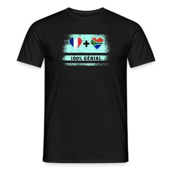 France et Afrique du Sud 100% génial - T-shirt homme - noir - Devant - AI Model Male 178 light (178cm)