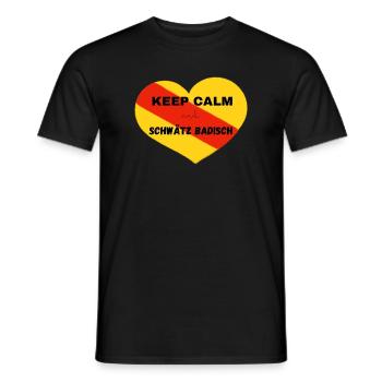 Keep calm and schwätz Badisch - Männer T-Shirt - Schwarz - Vorne - AI Model Male 178 light (178cm)