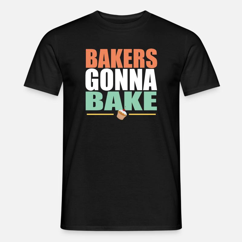 Backen Bäcker gehen zum Backen - Männer T-Shirt - Schwarz