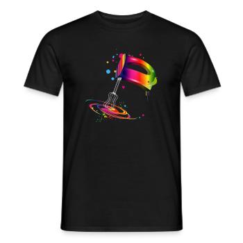 Hand mixer in bright rainbow colours - Men's T-Shirt - black - Front - AI Model Male 178 light (178cm)
