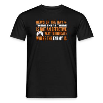 Indication pour trouver l’ennemi - T-shirt homme - noir - Devant - AI Model Male 178 light (178cm)