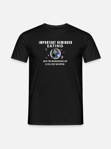 Manger avec le micro allumé - T-shirt homme - noir