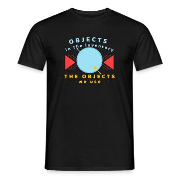 Objekte im Inventar, das wir verwenden - Männer T-Shirt - Schwarz - Vorne - AI Model Male 178 light (178cm)