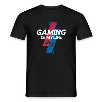 Gaming ist mein Leben - Männer T-Shirt - Schwarz - Vorne - AI Model Male 178 light (178cm)