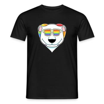 Arc-en-ciel - Ours polaire avec lunettes - T-shirt homme - noir - Devant - AI Model Male 178 light (178cm)