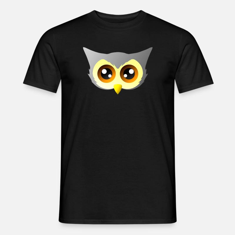 vögel closing, süßes eulengesicht - Männer T-Shirt - Schwarz