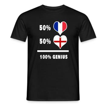 Angleterre et France Drapeaux 100% géniaux - T-shirt homme - noir - Devant - AI Model Male 178 light (178cm)