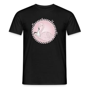 Flamingo bringt das Baby anstatt der Storch - Männer T-Shirt - Schwarz - Vorne - AI Model Male 178 light (178cm)